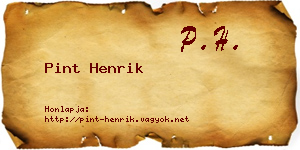 Pint Henrik névjegykártya